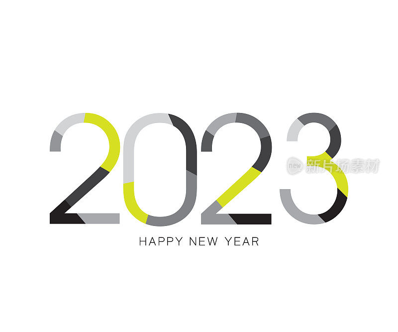 2023. 新年。抽象数字矢量插图。节日设计为贺卡，请柬，日历等矢量股票插图